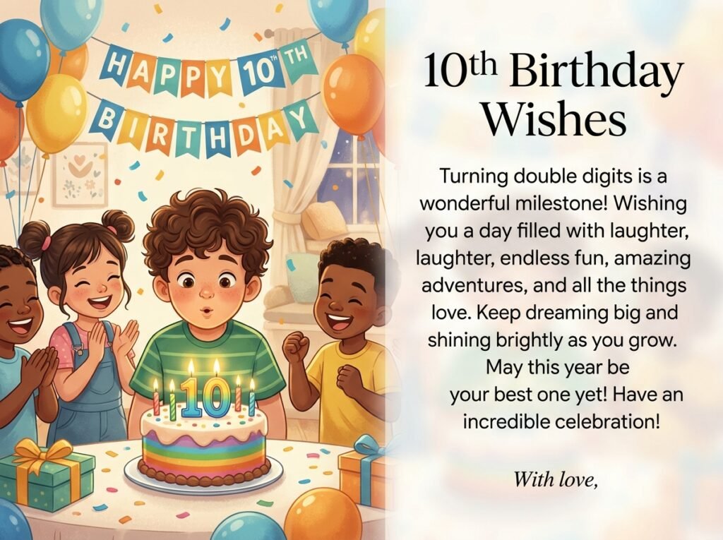 10th Birthday Captions and Wishes