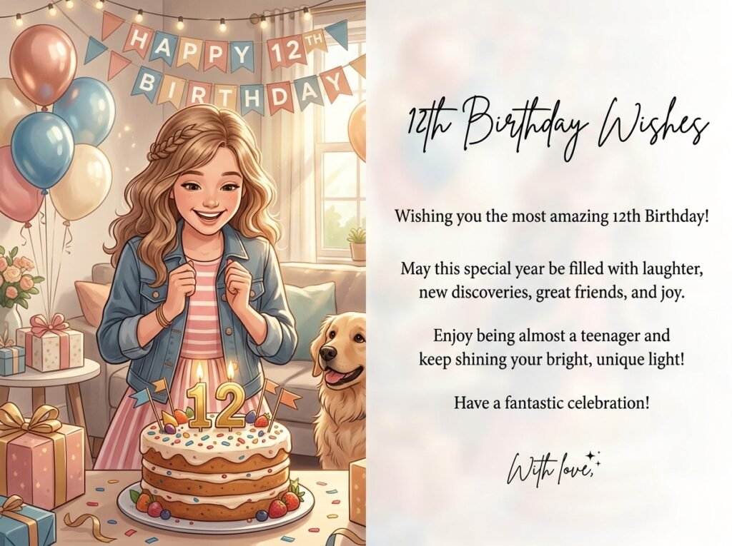12th Birthday Captions and Wishes