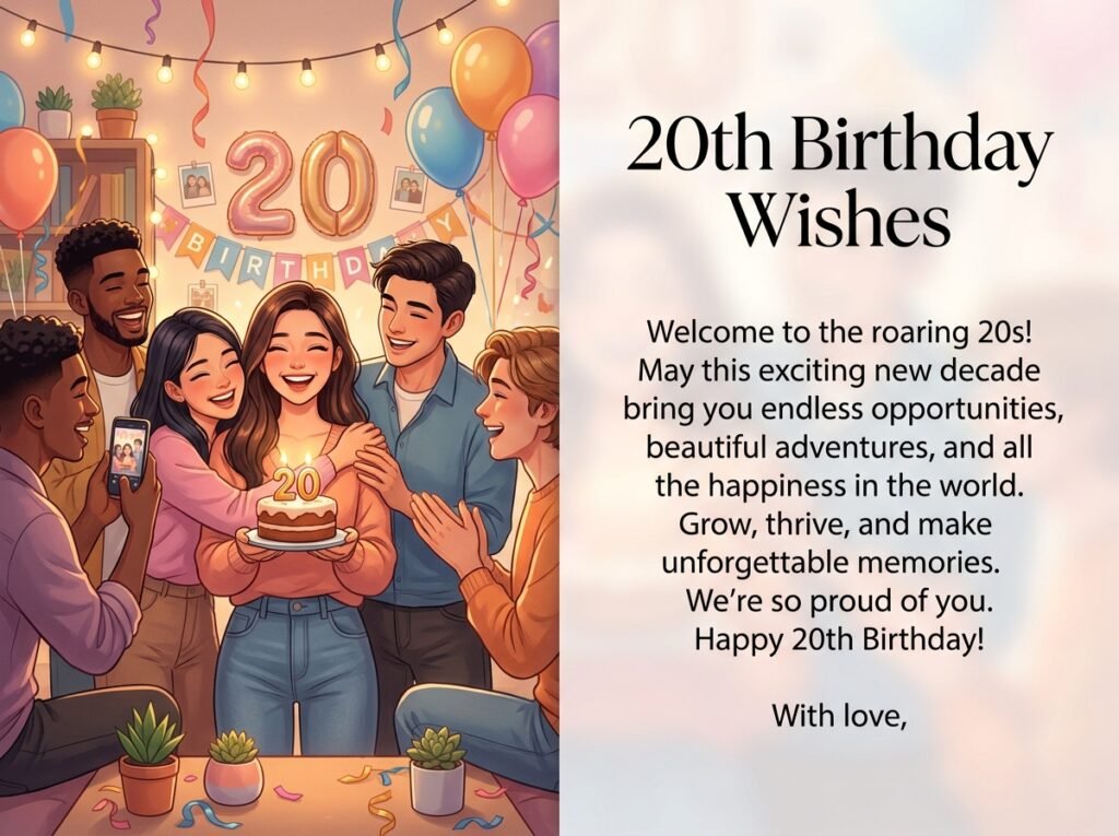 20th Birthday Captions and Wishes