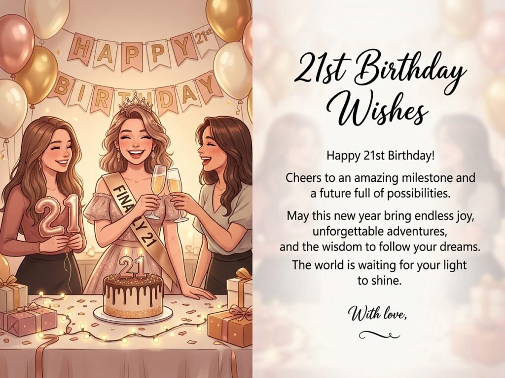 21st Birthday Captions and Wishes