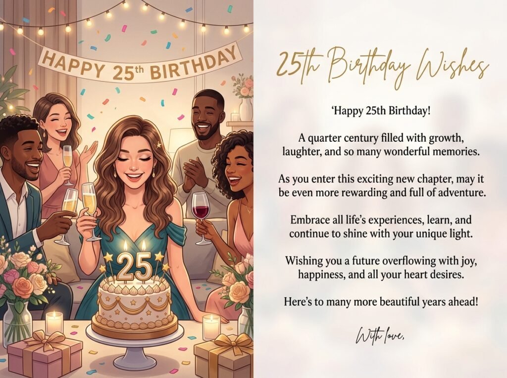 25th Birthday Captions and Wishes
