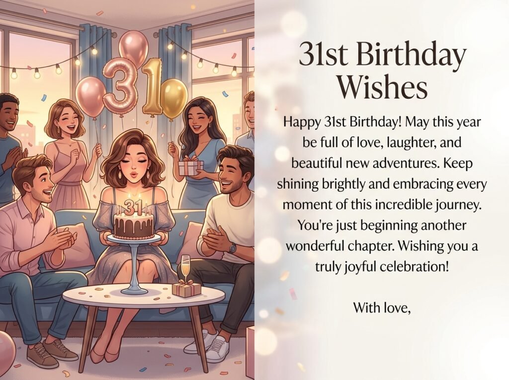 31st Birthday Captions and Wishes
