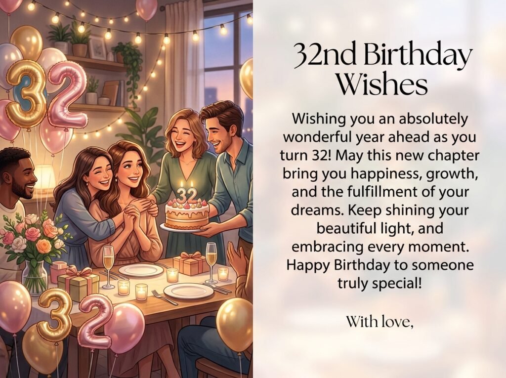 32nd Birthday Captions and Wishes