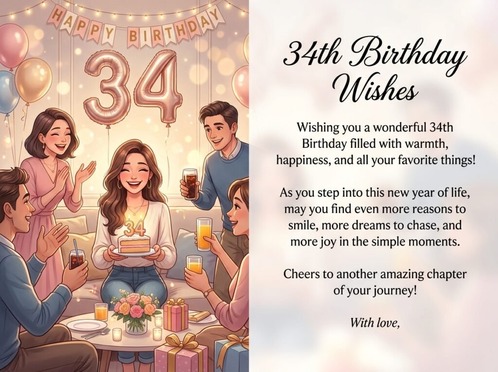 34th Birthday Captions and Wishes