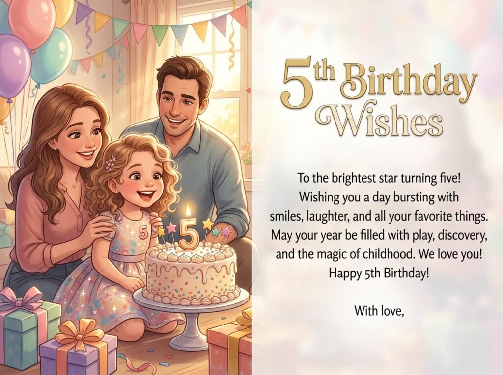 5th Birthday Captions and Wishes