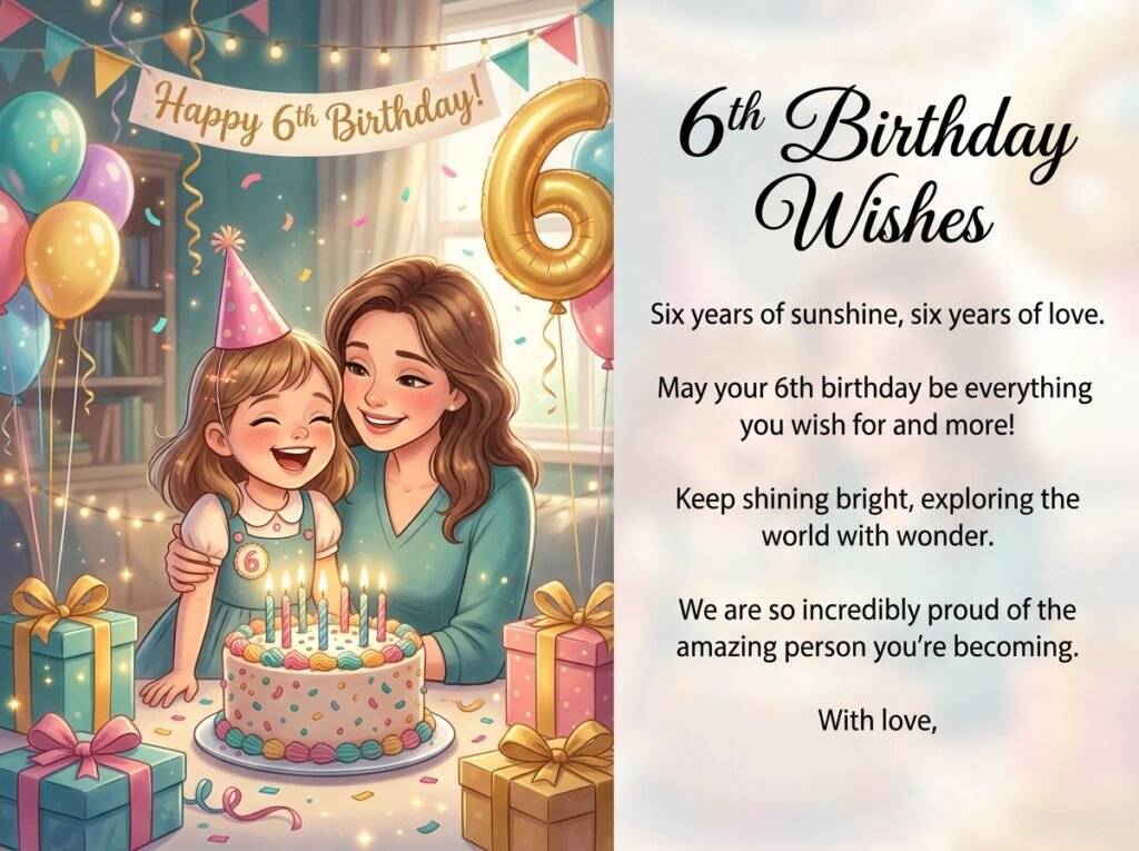 6th Birthday Captions and Wishes