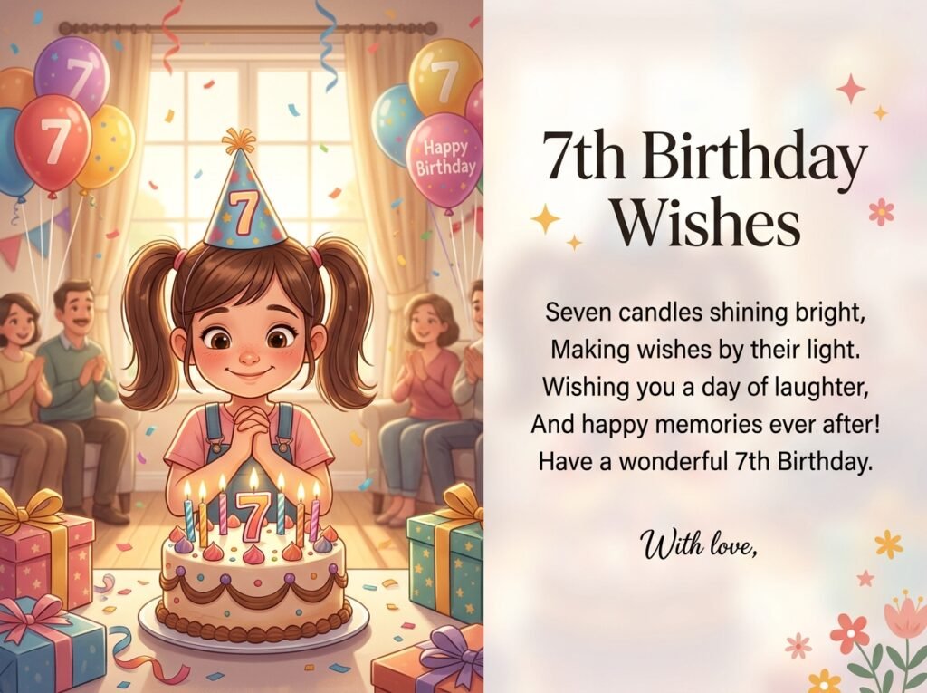 7th Birthday Captions and Wishes
