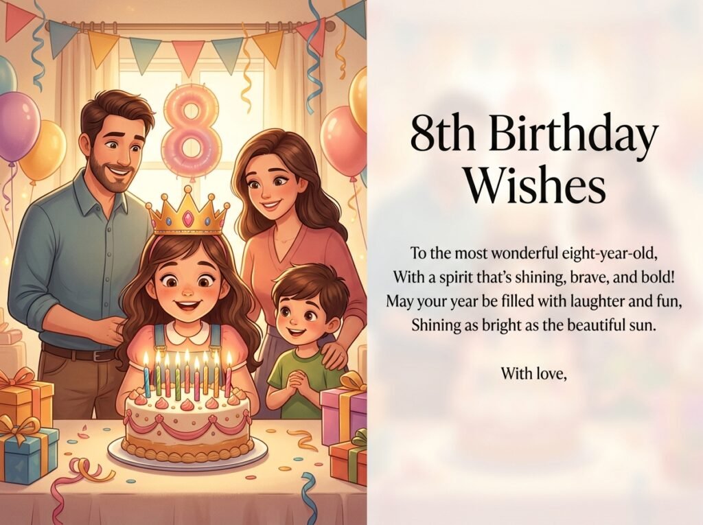8th Birthday Captions and Wishes