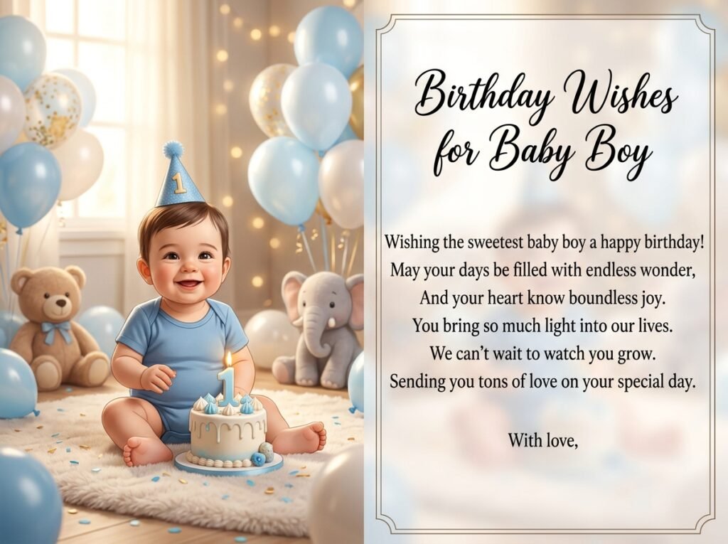 Birthday Captions and Wishes for Baby Boy