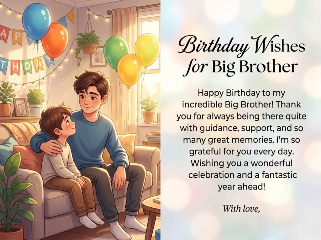 Birthday Captions and Wishes for Big Brother