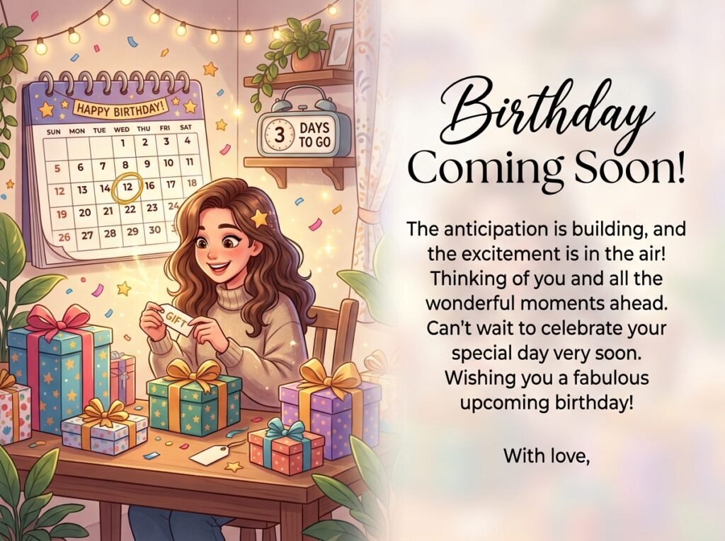 Birthday Coming Soon Captions and Wishes