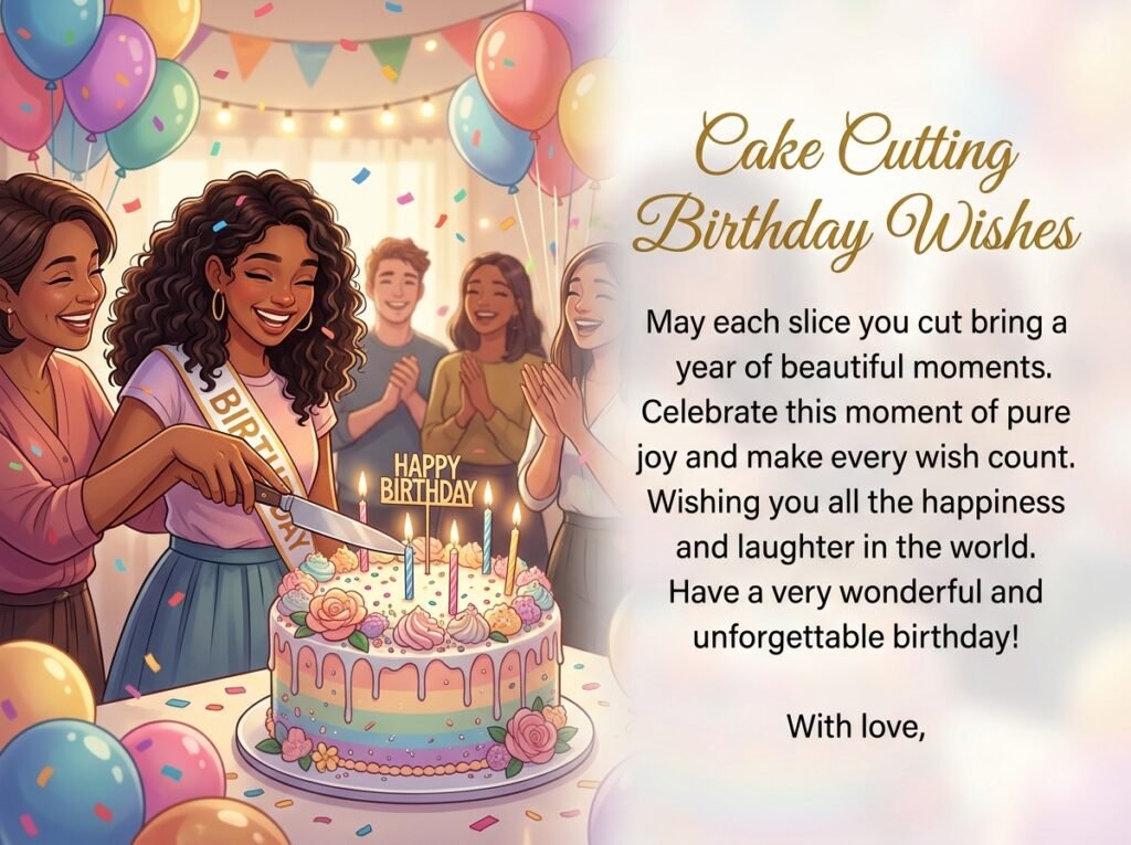 Cake Cutting Birthday Captions and Wishes