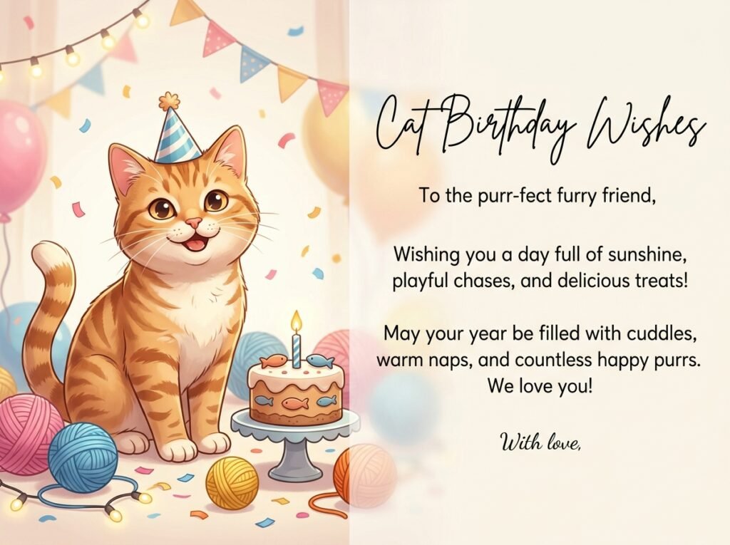 Cat Birthday Captions and Wishes