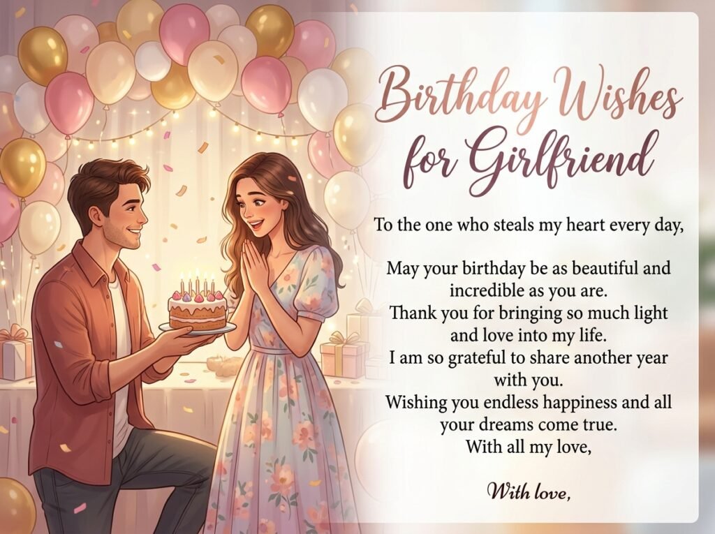 Birthday Captions and Wishes for Girlfriend