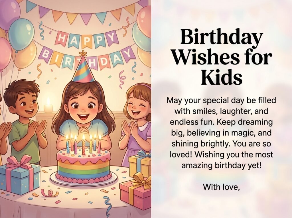 Birthday Captions and Wishes for Kids