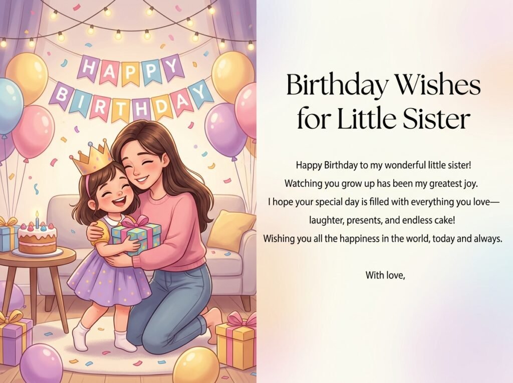 Birthday Captions and Wishes for Little Sister
