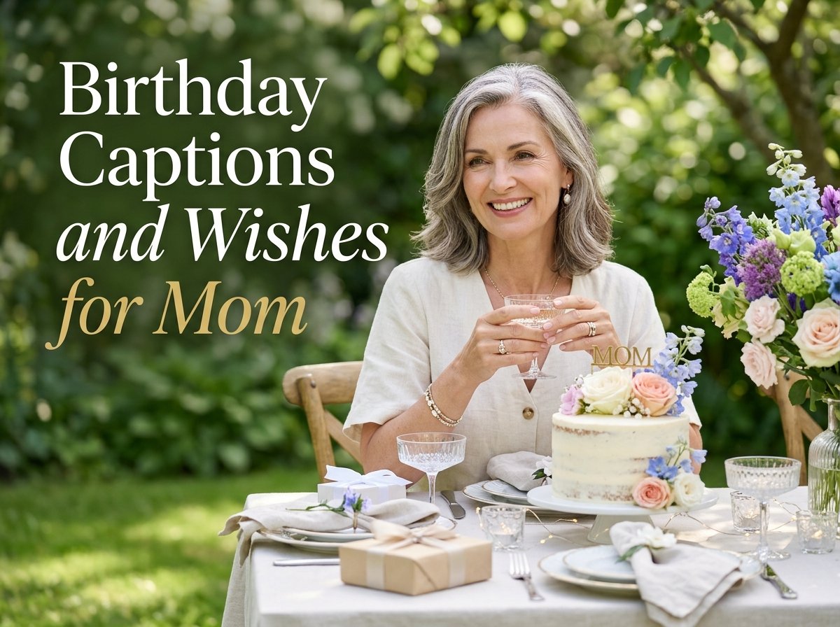 Birthday Captions and Wishes for Mom