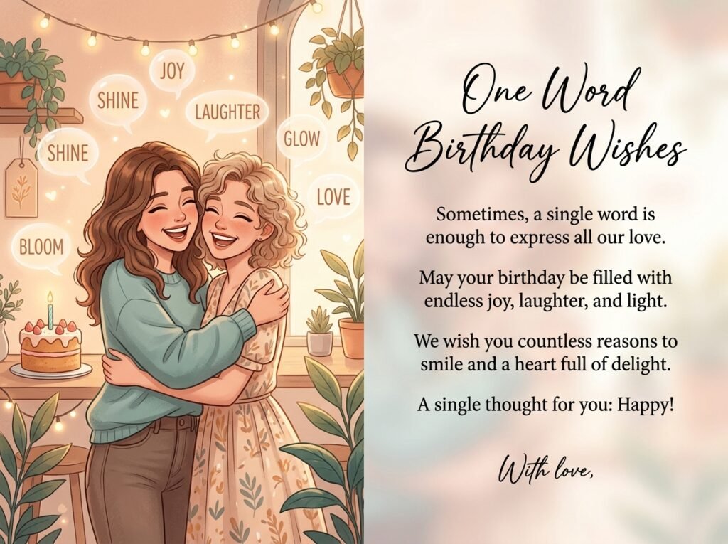 One Word Birthday Captions and Wishes