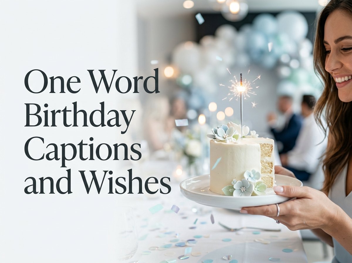 One Word Birthday Captions and Wishes