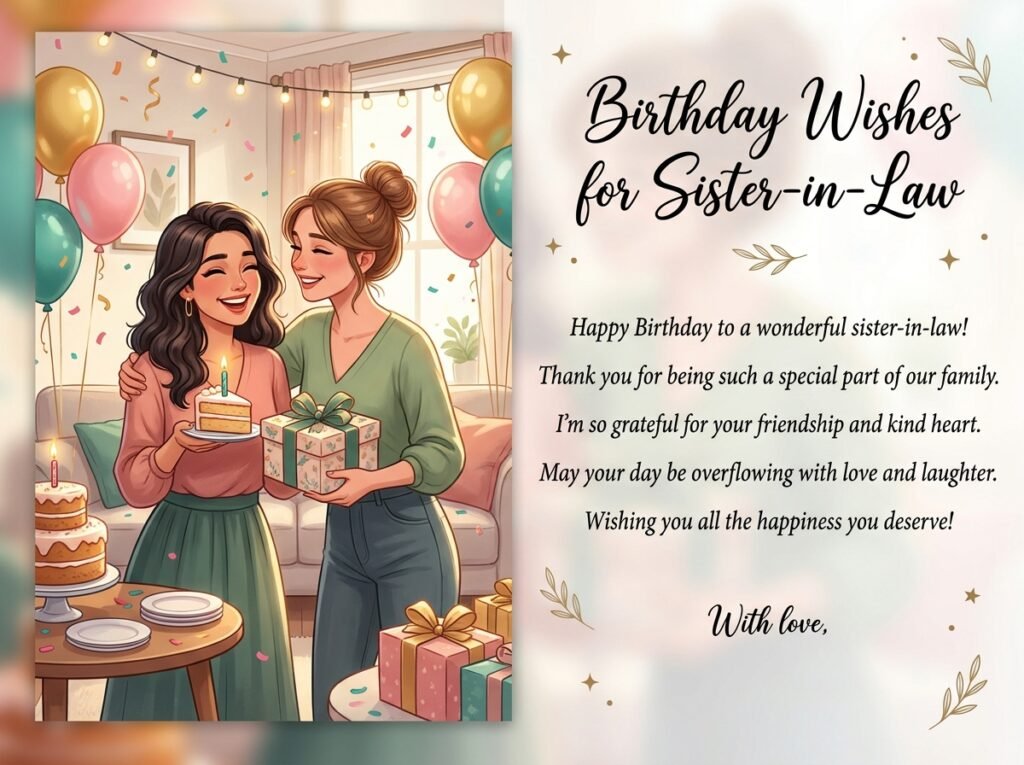 Birthday Captions and Wishes for Sister in Law